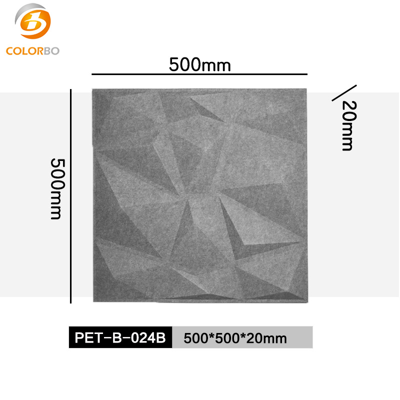 PET-B-024B بلاط صوتي من ألياف البوليستر ثلاثي الأبعاد المعاد تدويره للجدار