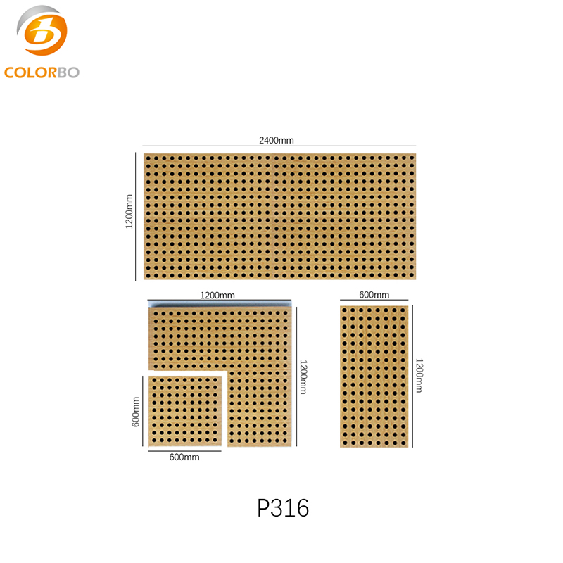 لوحة Acoustci خشبية مثقبة لتزيين الجدران والسقف
